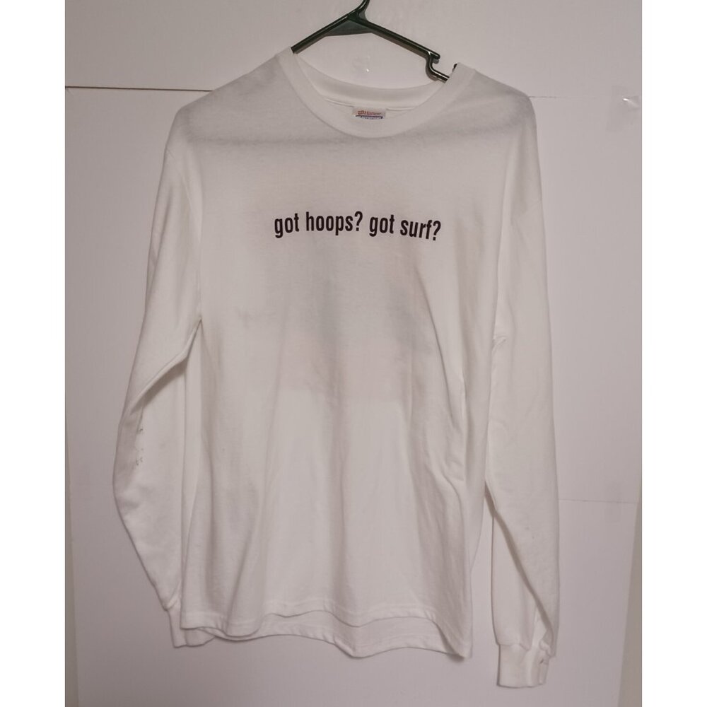 Hoops-N -Surf Honolulu White Long Sleeve T Shirt Size Medium